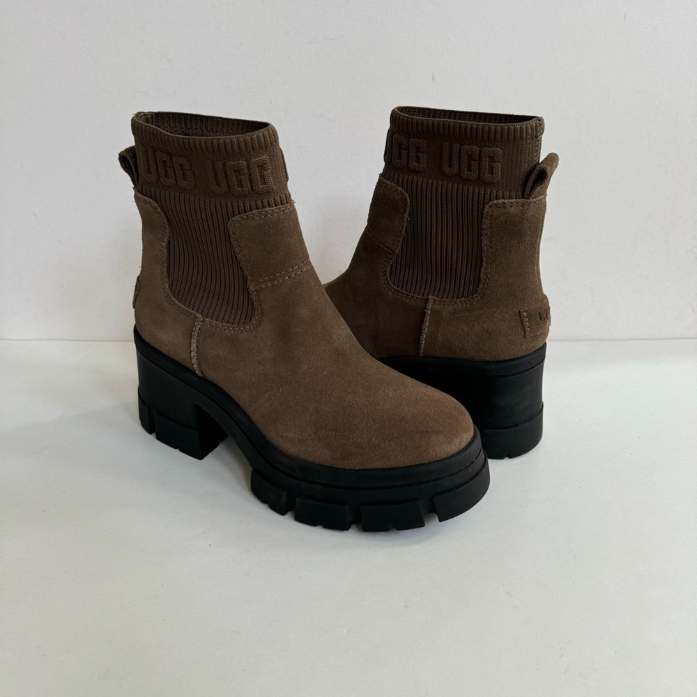 UGG BROOKLYN CHELSEA HICKORY WATERPROOF PLATFORM BOOTS